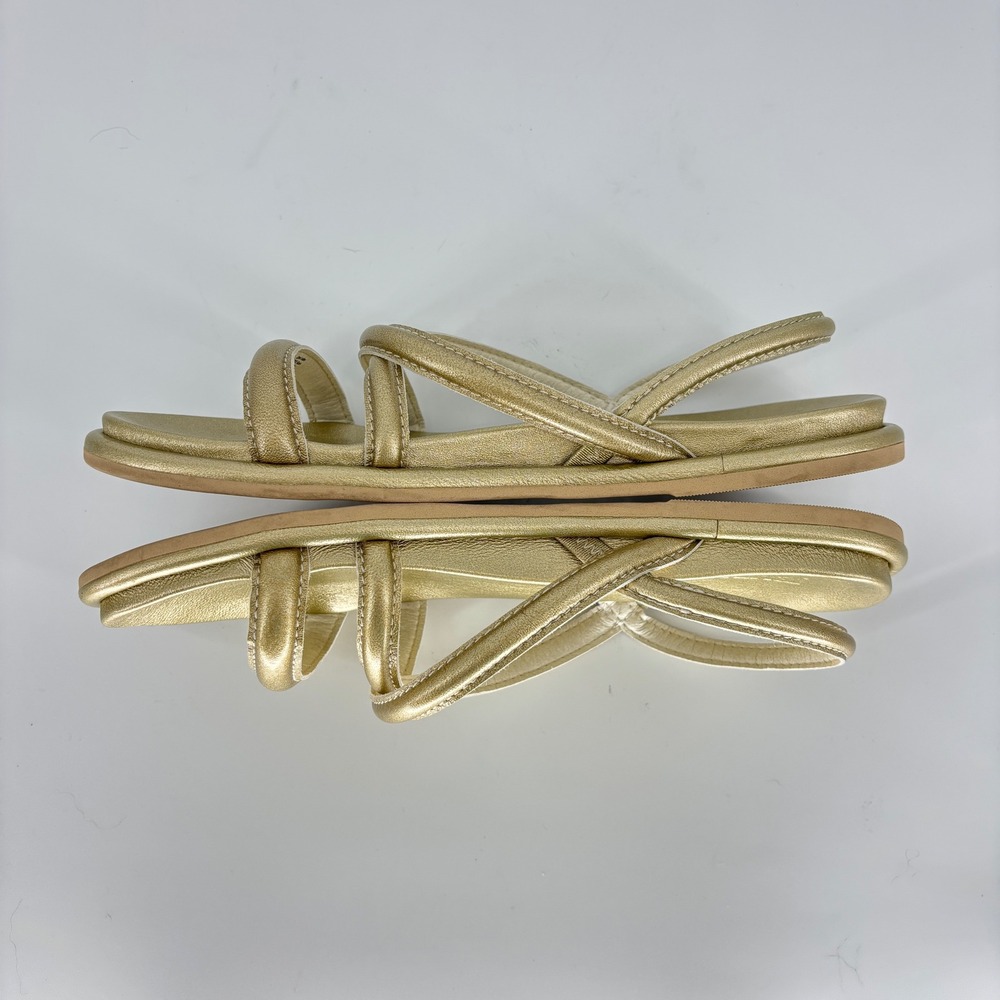 OluKai Tiare Strappy Sandals Bubbly Gold Women Size 8 Leather Flat Slingback - Picture 6 of 9